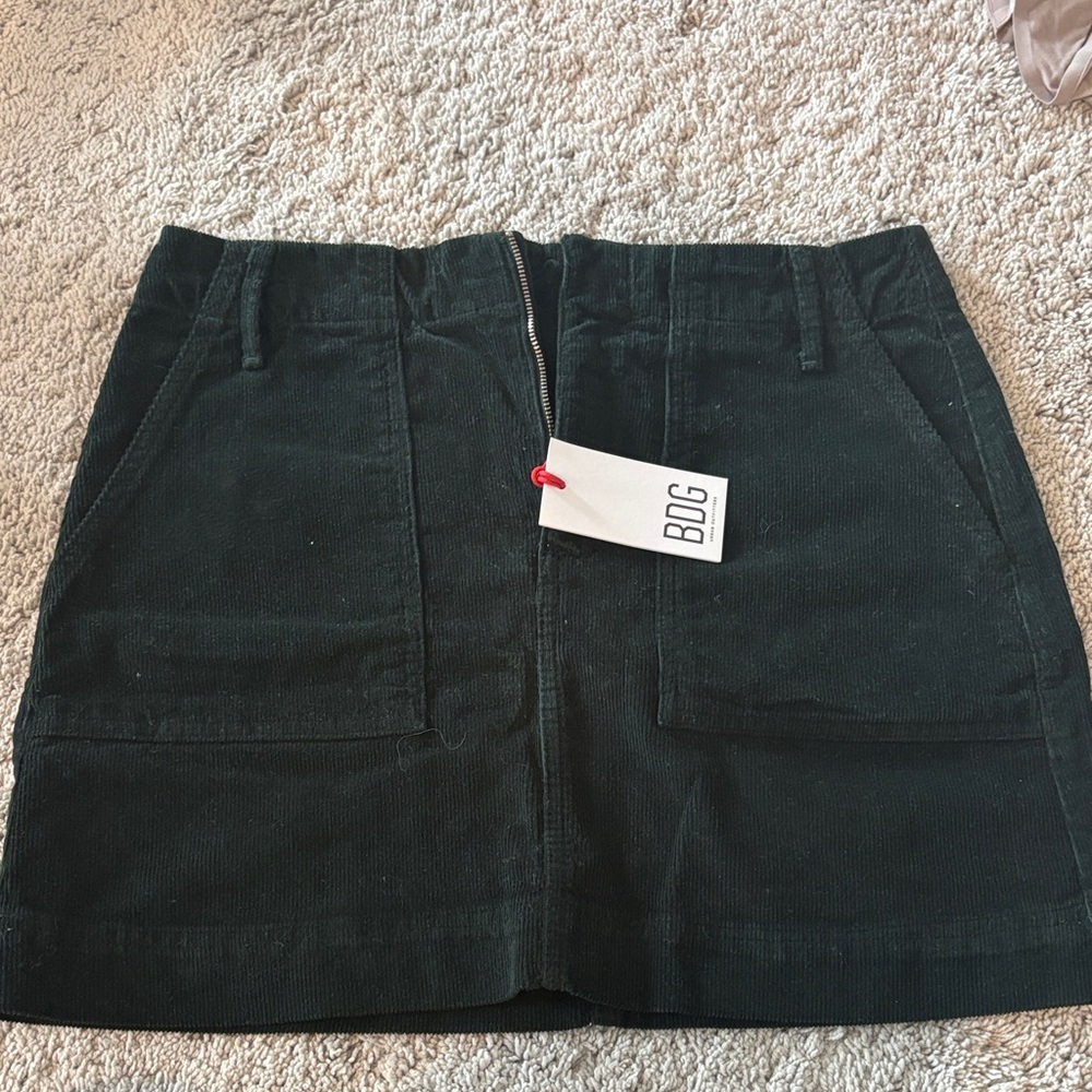BDG Dark Corduroy Skirt with Pockets